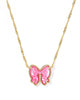 Haley Gold Bow Short Pendant Necklace in Rose Violet Mother of Pearl