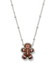 Gingerbread Short Pendant Necklace in Brown Goldstone