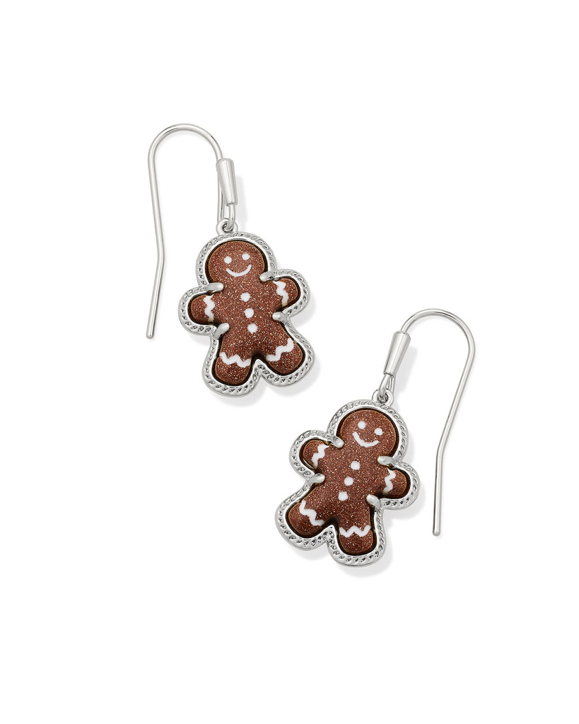Gingerbread Drop Earrings in Brown Goldstone