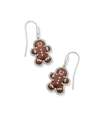 Gingerbread Drop Earrings in Brown Goldstone
