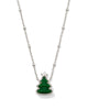 Holiday Tree Pendant Necklace in Green Quartzite