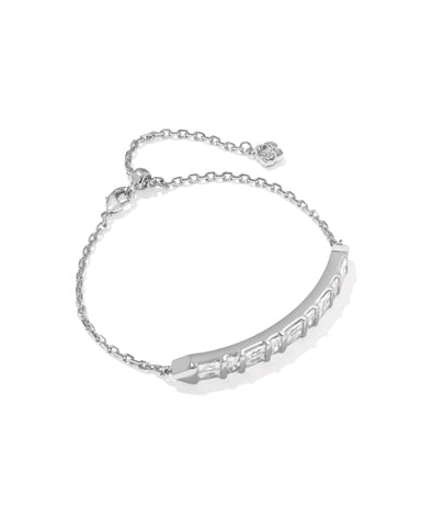 Jamie Delicate Chain Bracelet in White CZ