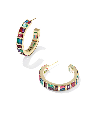 Jamie Gold Hoop Earrings in Multi Mix