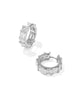 Jamie Huggie Hoop Earrings in White CZ