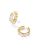 Jamie Huggie Hoop Earrings in White CZ