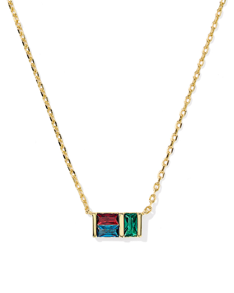 Jamie Gold Short Pendant Necklace in Multi Mix