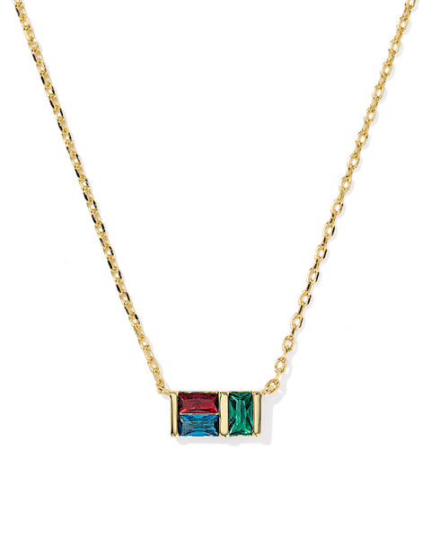 Jamie Gold Short Pendant Necklace in Multi Mix