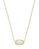 Elisa Gold Pendant Necklace in White Opal