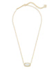 Elisa Gold Pendant Necklace in White Opal
