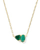 Tatum Gold Short Pendant Necklace in Green Mix