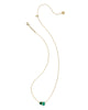 Tatum Gold Short Pendant Necklace in Green Mix