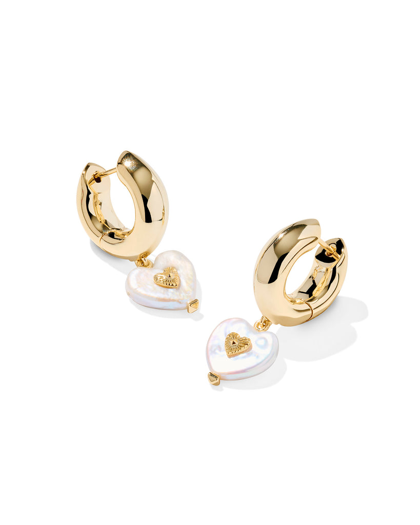 Sasha Heart Huggie Earrings in Freshwater Cultured Pearl