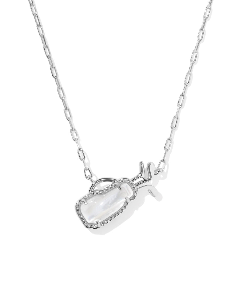 Golf Short Pendant Necklace in Ivory Mother of Pearl