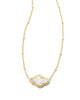 Abbie Gold Pendant Necklace in Ivory Mother of Pearl