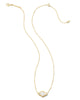 Abbie Gold Pendant Necklace in Ivory Mother of Pearl