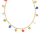 Camila Strand Necklace Gold Red White Blue Mix