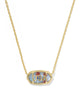 Elisa USA Pendant Necklace Red White Blue Illusion