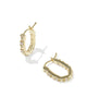 Fate Charm Huggie Hoop Earrings in White CZ
