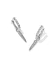 Fate Charm Huggie Hoop Earrings in White CZ