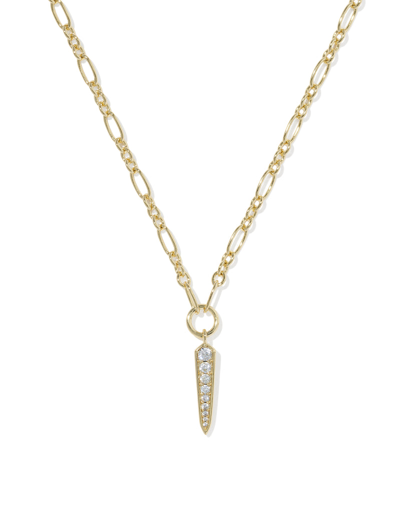 Fate Short Pendant Necklace in White CZ