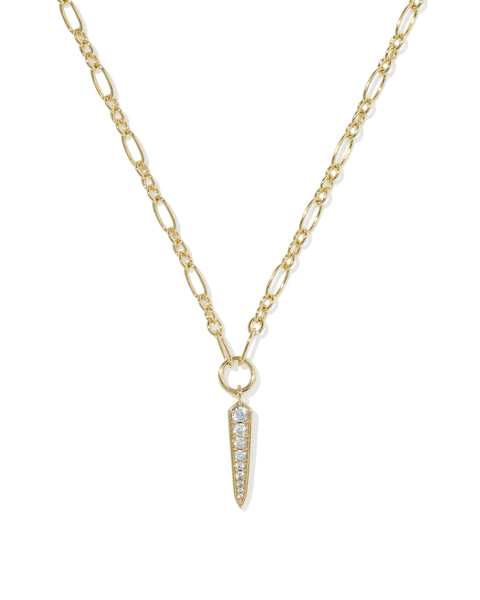 Fate Short Pendant Necklace in White CZ