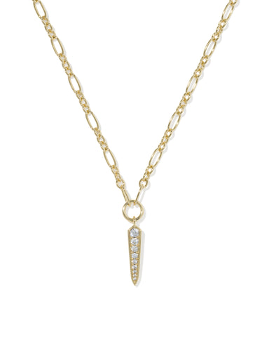 Fate Short Pendant Necklace in White CZ