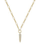 Fate Short Pendant Necklace in White CZ