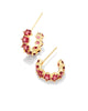 Cailin Crystal Huggie Earrings in Red