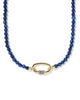 Emery Gold Beaded Strand Necklace in Dark Blue Quartz