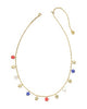 Camila Strand Necklace Gold Red White Blue Mix