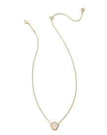 Brynne Shell Pendant Necklace in Gold Ivory Mother of Pearl
