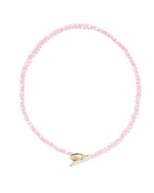 Sylvia Strand Necklace in Gold Pink Chalcedony