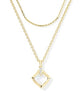 Joelle Multi-Strand Necklace in Gold Ivory Mother of Pearl