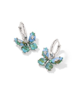 Bianca Butterfly Huggie Earring in Bright Aqua Mix