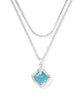 Joelle Multi-Strand Necklace in Bright Aqua Illusion