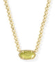 Elisa Beaded Necklace in Gold Chartreuse Green Mother of Pearl