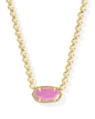 Elisa Beaded Necklace in Gold Azalea Illusion