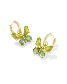 Bianca Butterfly Huggie Earring in Green Mix