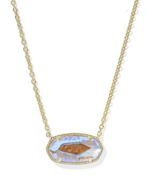 Elisa Statement Pendant Necklace in Dichroic Glass