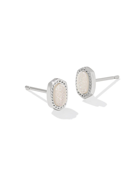 Mini Ellie Silver Stud Earring in Iridescent Drusy