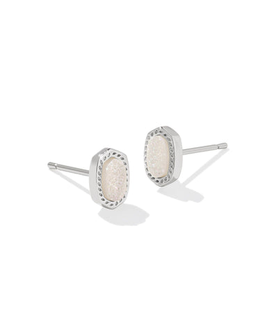 Mini Ellie Silver Stud Earring in Iridescent Drusy