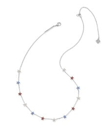 Sierra Star Crystal Strand Necklace Red White & Blue
