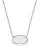 Elisa Statement Pendant Necklace in Silver Iridescent Drusy