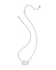 Elisa Statement Pendant Necklace in Silver Iridescent Drusy