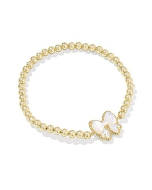 Haley Bow Stretch Bracelet in Ivory Mother of Pearl