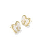 Haley Bow Stud Earrings in Ivory Mother of Pearl