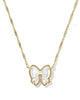 Haley Bow Short Pendant Necklace in Ivory Mother of Pearl