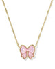 Haley Bow Short Pendant Necklace Gold Blush Mother of Pearl