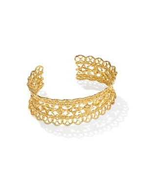 Krista Lace Cuff Bracelet in Gold