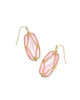 Elle Lattice Frame Drop Earrings in Blush Ivory Mother of Pearl